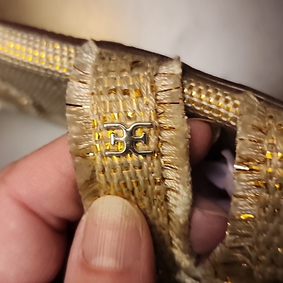 Sam Edelman Gold Sandals H-Style Bay Frey 2 Slip-On sz 9.5 - Picture 6 of 9